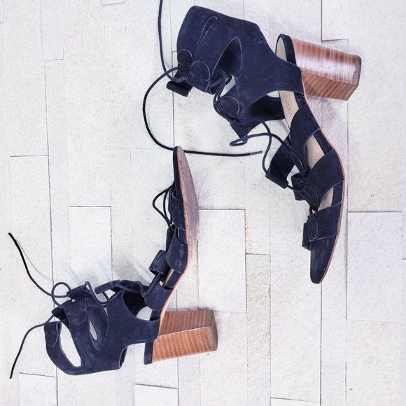 LOEFFLER RANDALL Hanna Gladiator Sandal Black Caged Block‎ Heel 6 - Picture 8 of 13